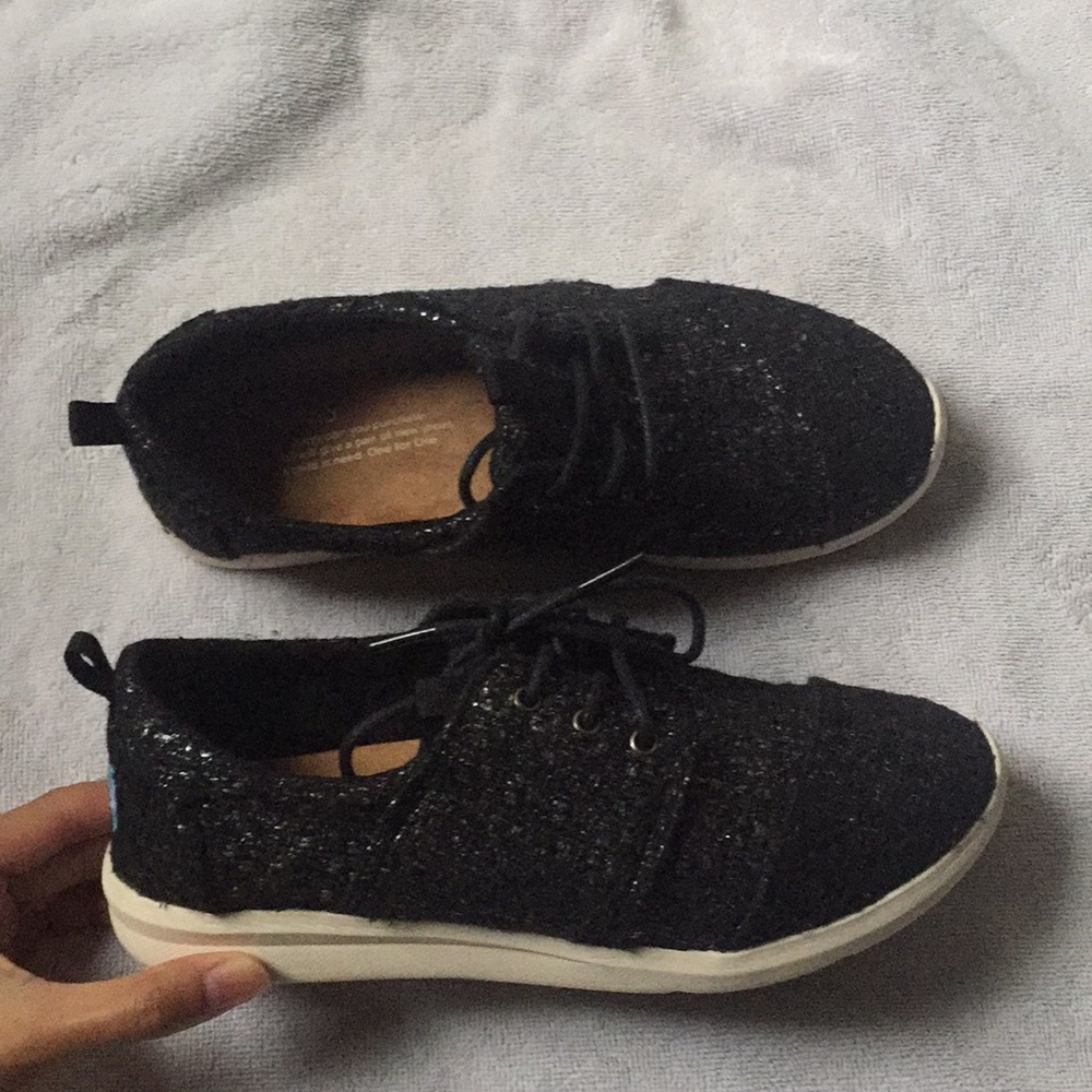 TOMS Black Textured Glitter Women’s sneakers